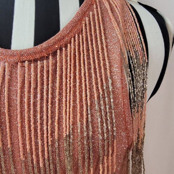 Adorable Zara Beaded Fringe Dress - 20's Flapper Style Updated for Today - M - Picture 5 of 12